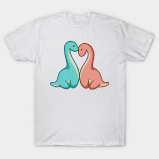 Cute long neck couple, dino, dinosaurs T-Shirt